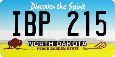 ND license plate IBP215