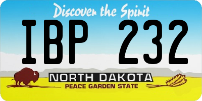 ND license plate IBP232
