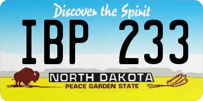ND license plate IBP233