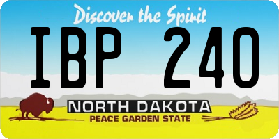 ND license plate IBP240