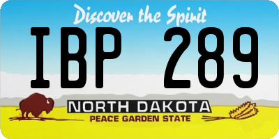 ND license plate IBP289