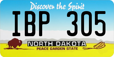 ND license plate IBP305