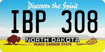 ND license plate IBP308