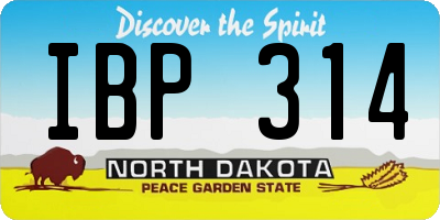 ND license plate IBP314
