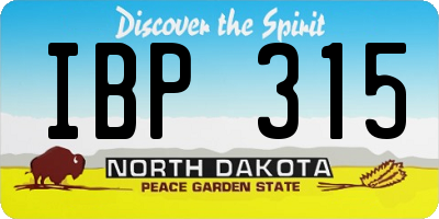 ND license plate IBP315