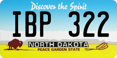ND license plate IBP322