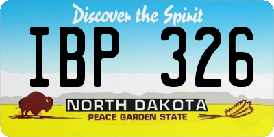 ND license plate IBP326