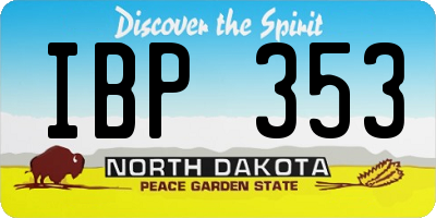 ND license plate IBP353