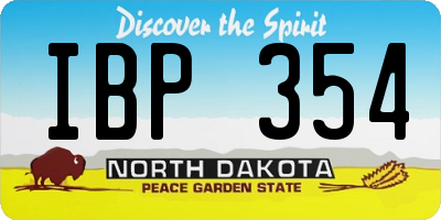ND license plate IBP354