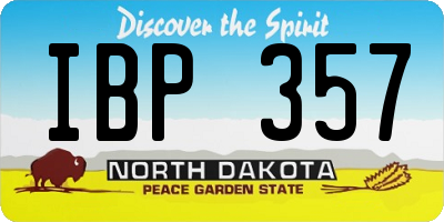ND license plate IBP357
