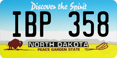 ND license plate IBP358