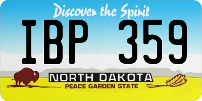 ND license plate IBP359