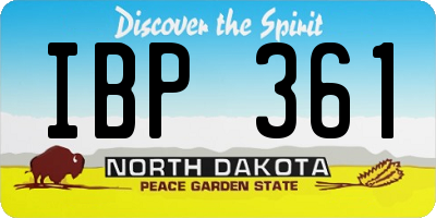 ND license plate IBP361