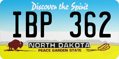 ND license plate IBP362