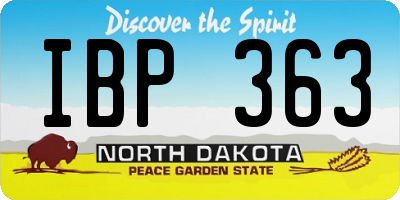 ND license plate IBP363