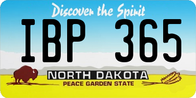 ND license plate IBP365