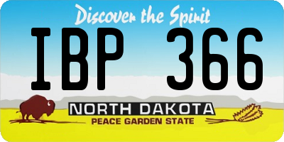 ND license plate IBP366