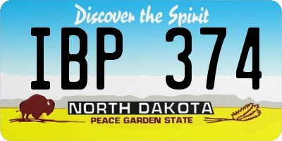 ND license plate IBP374