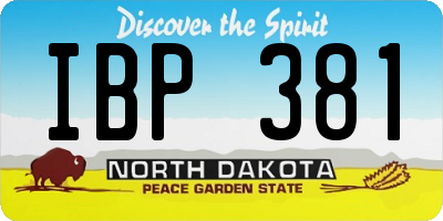 ND license plate IBP381