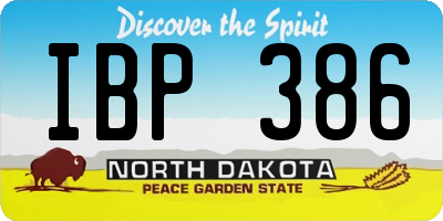 ND license plate IBP386