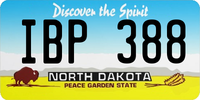 ND license plate IBP388