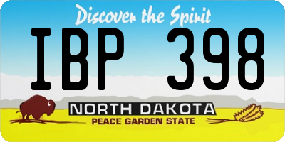 ND license plate IBP398