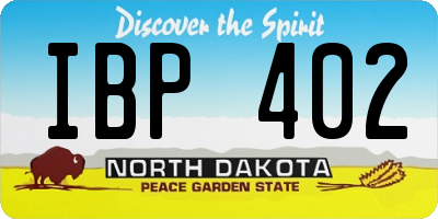 ND license plate IBP402