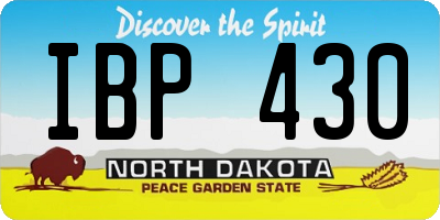ND license plate IBP430