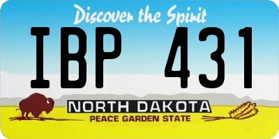 ND license plate IBP431