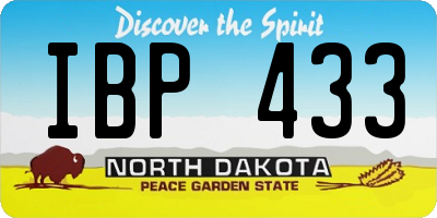 ND license plate IBP433