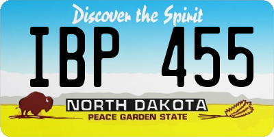ND license plate IBP455