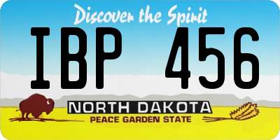 ND license plate IBP456