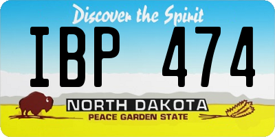 ND license plate IBP474