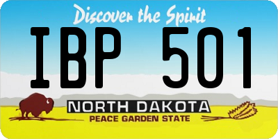 ND license plate IBP501