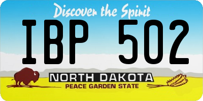 ND license plate IBP502