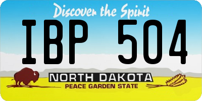 ND license plate IBP504