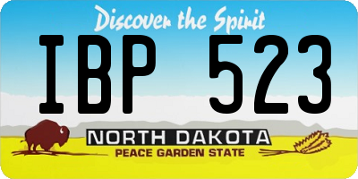 ND license plate IBP523