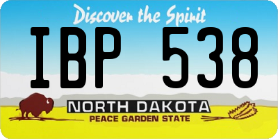 ND license plate IBP538