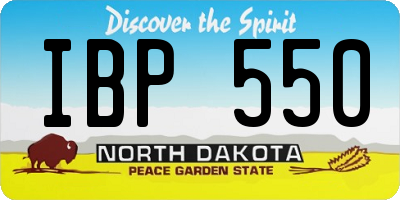 ND license plate IBP550
