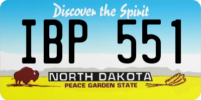 ND license plate IBP551
