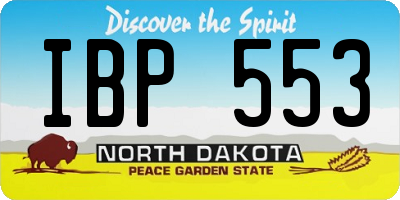 ND license plate IBP553