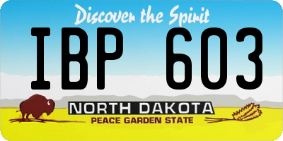 ND license plate IBP603