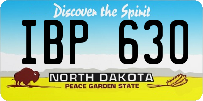ND license plate IBP630