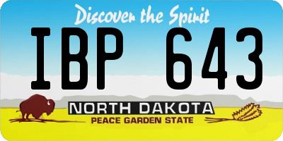 ND license plate IBP643