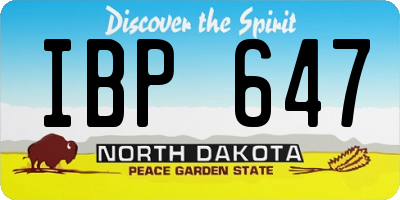 ND license plate IBP647