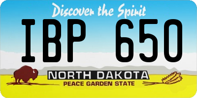ND license plate IBP650