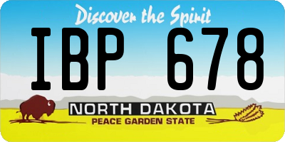 ND license plate IBP678