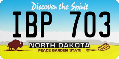 ND license plate IBP703