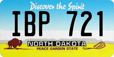 ND license plate IBP721