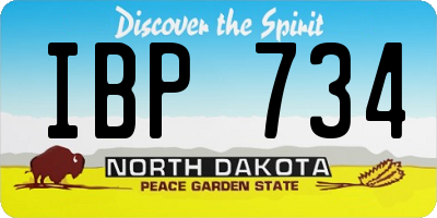 ND license plate IBP734